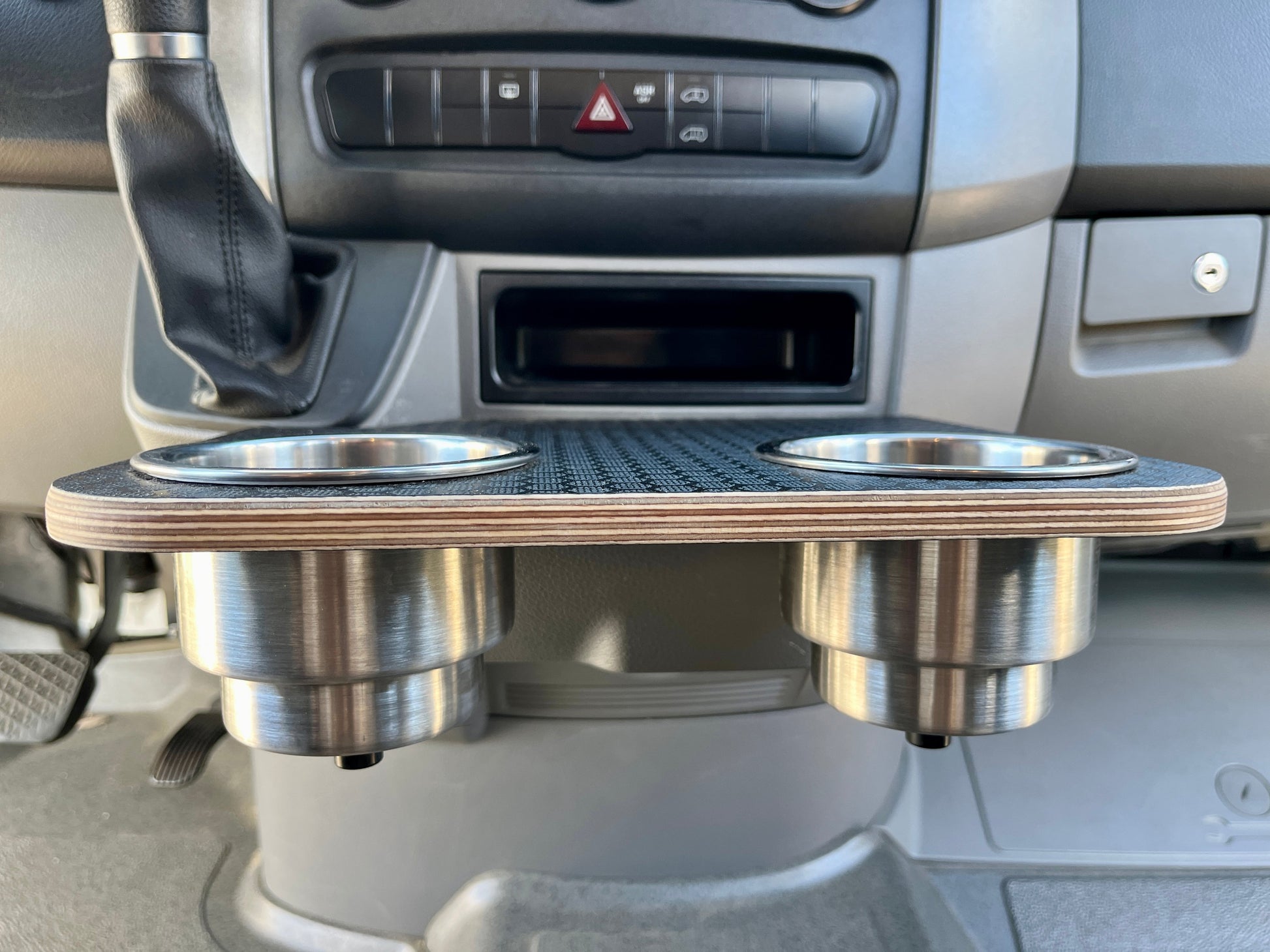 Mercedes Sprinter Front Cup Holder & Snack Tray - Black Hex (2007-2018)