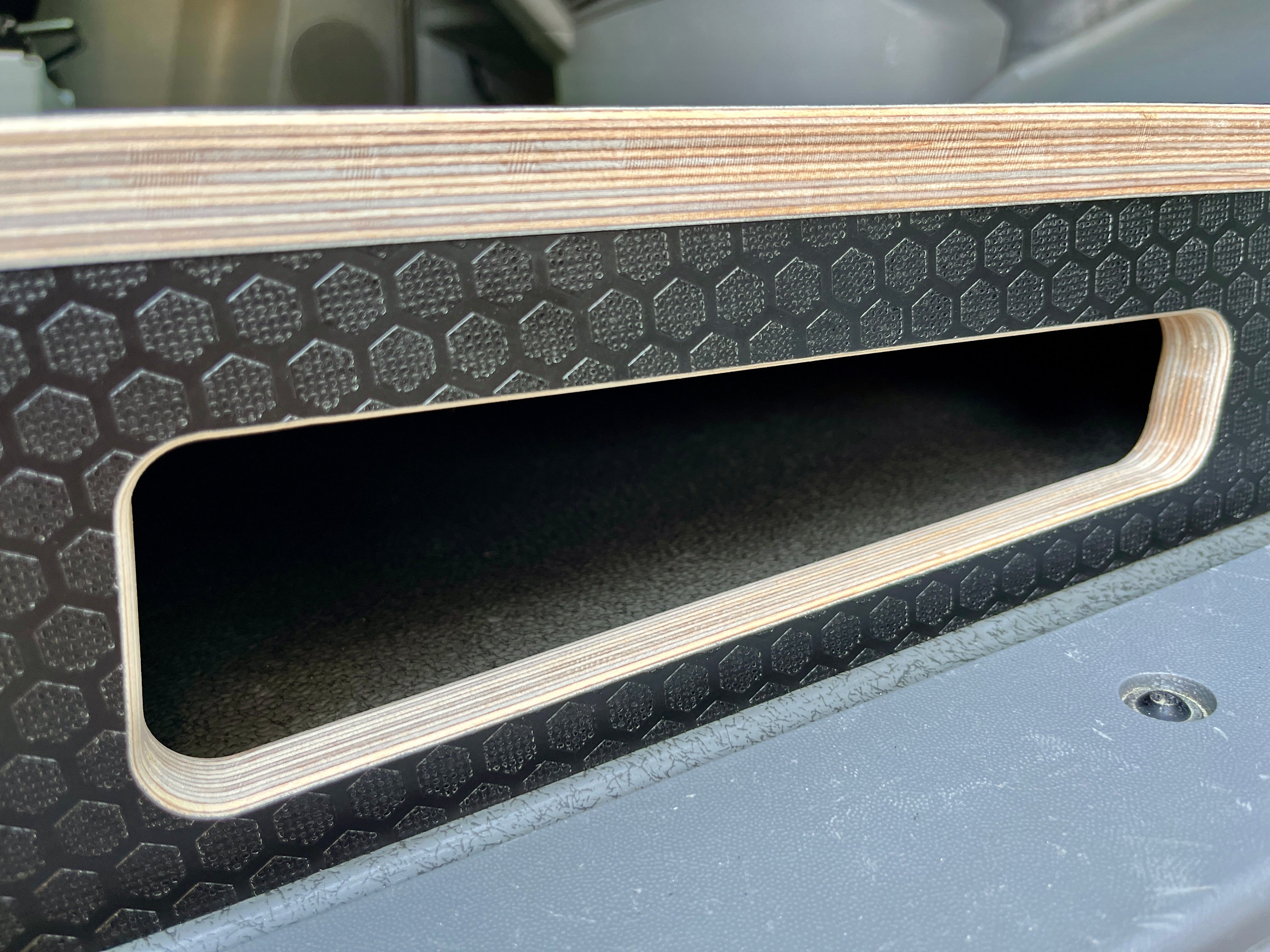 Mercedes Sprinter Passenger Seat Foot Stool + Storage Platform - Black Hex