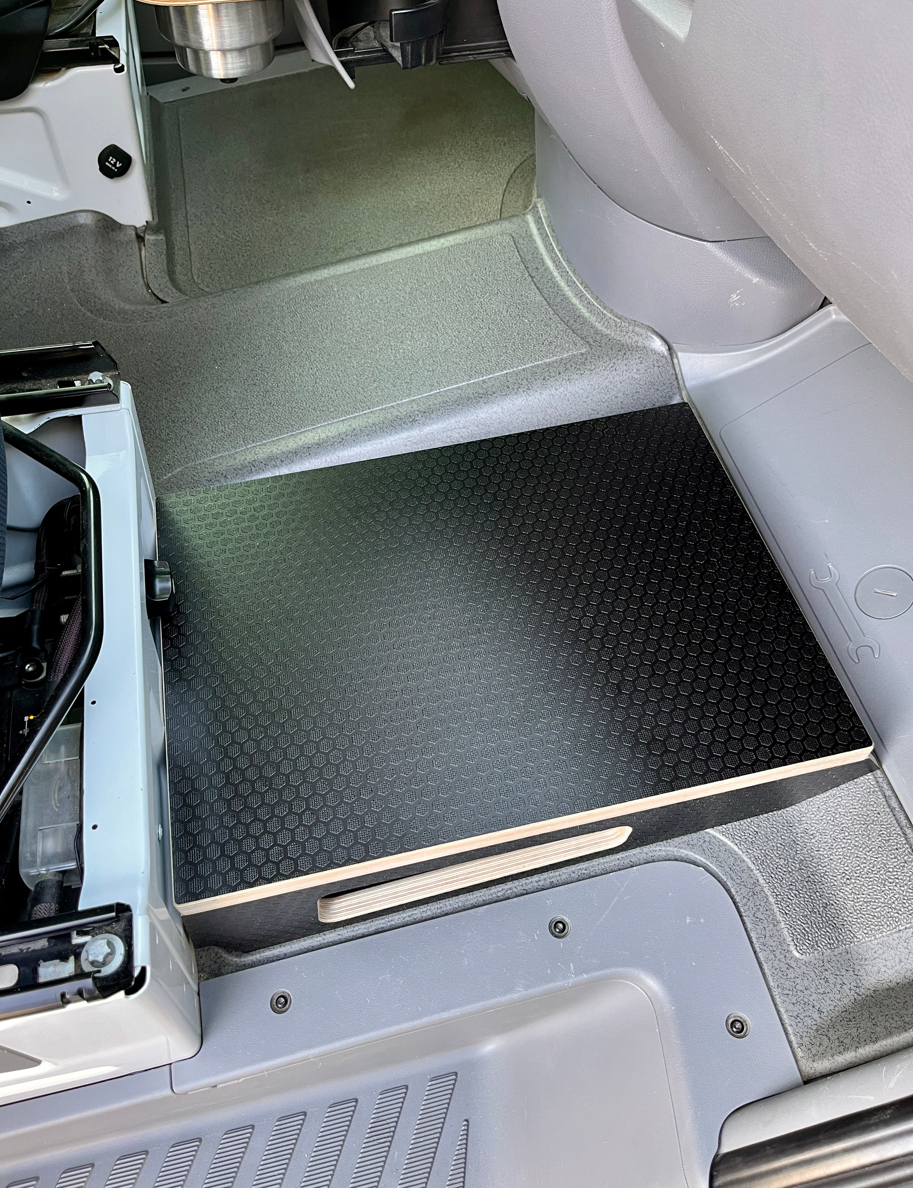 Mercedes Sprinter Passenger Seat Foot Stool + Storage Platform - Black Hex
