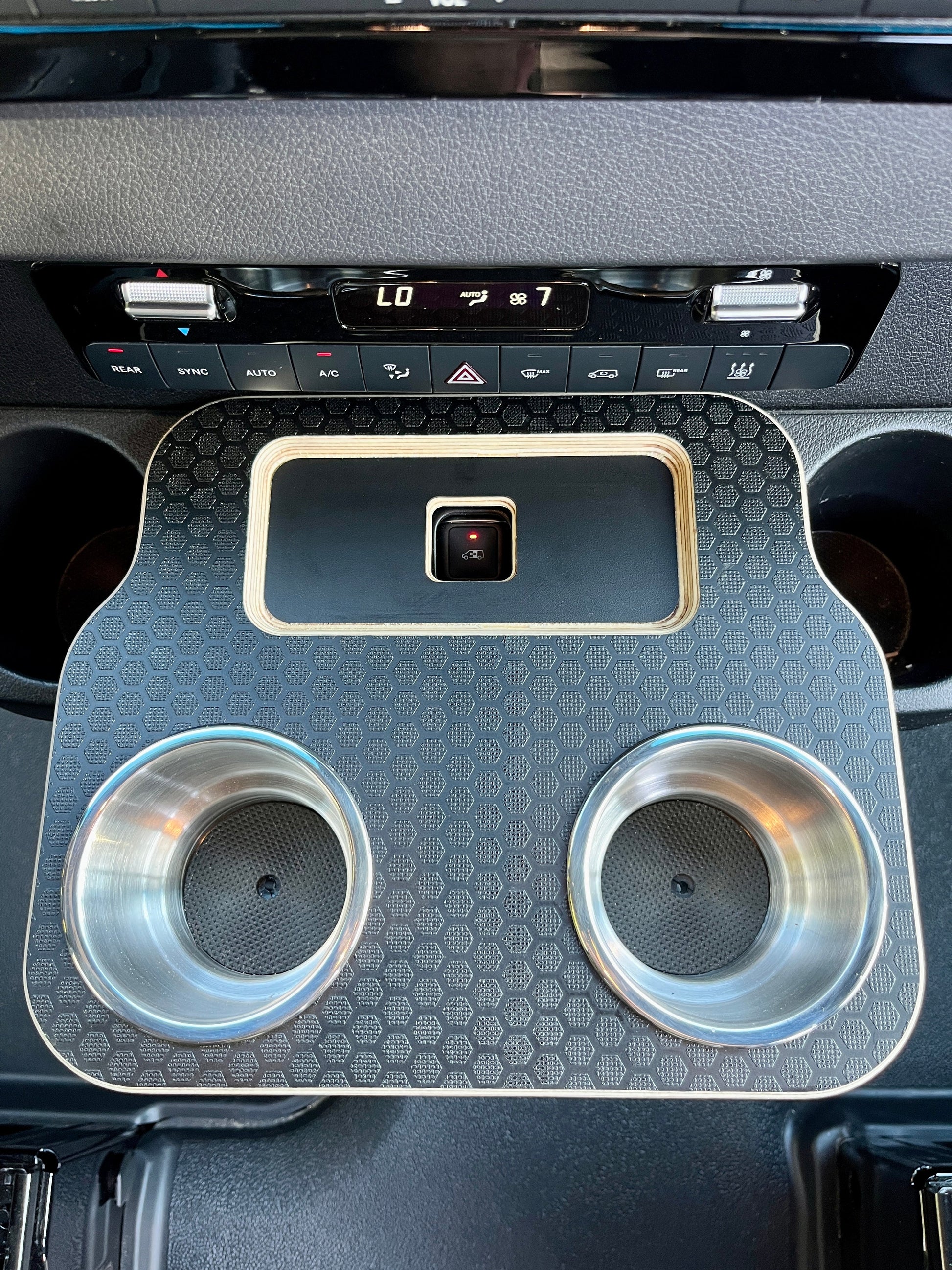 Mercedes Sprinter Front Cup Holder & Snack Tray - Black Hex (2019+)