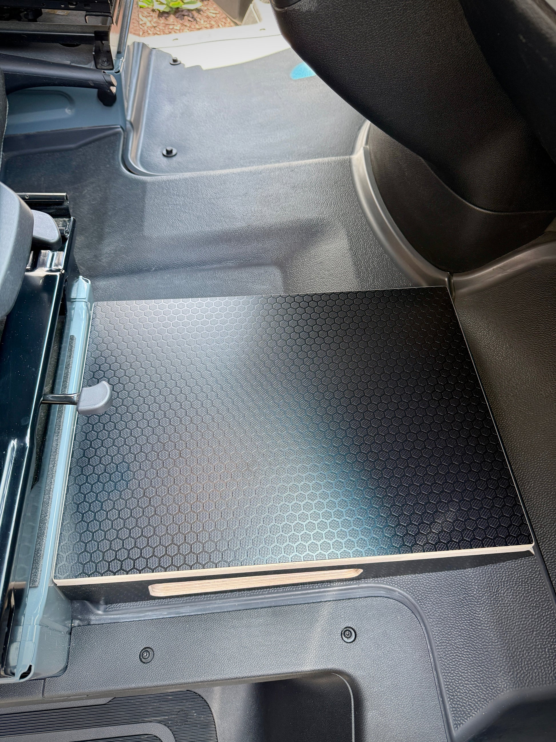 Mercedes Sprinter Passenger Seat Foot Stool + Storage Platform - Black Hex