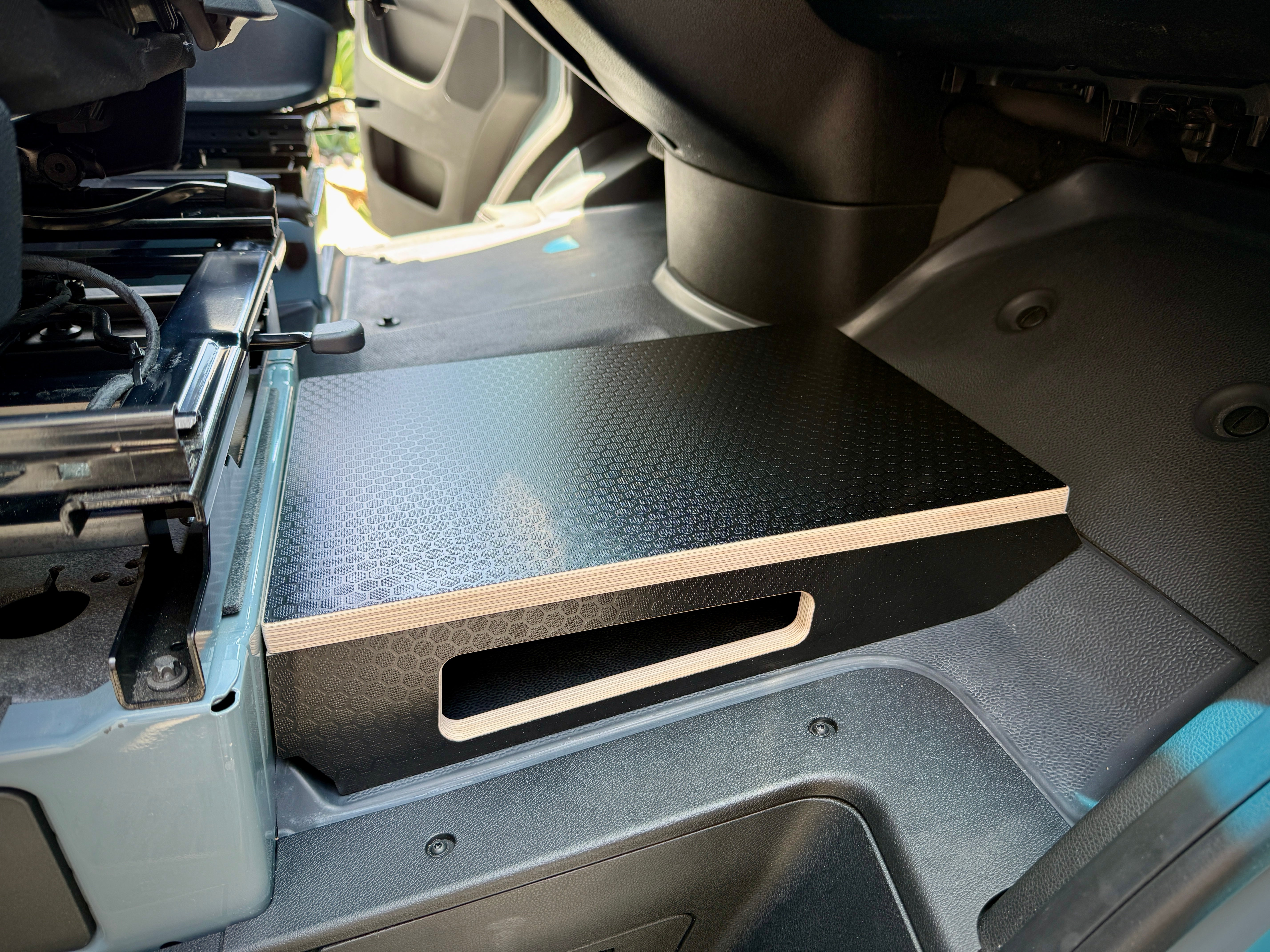 Mercedes Sprinter Passenger Seat Foot Stool + Storage Platform - Black Hex