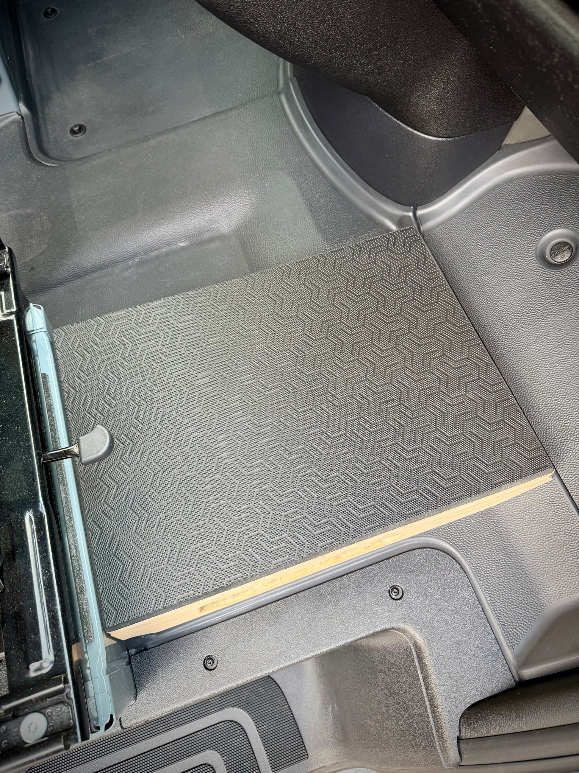 Mercedes Sprinter Passenger Seat Foot Stool + Storage Platform - Bamboo