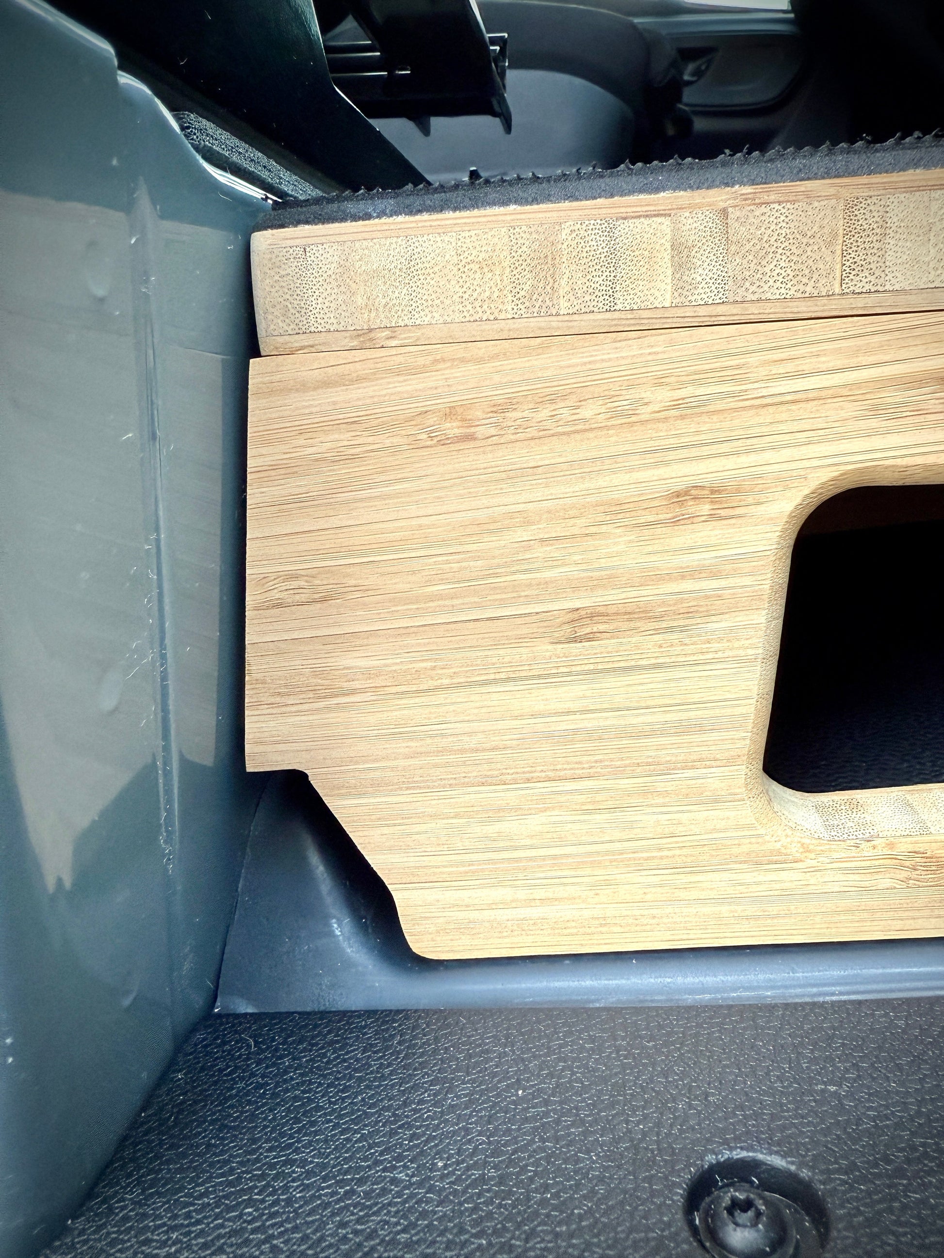 Mercedes Sprinter Passenger Seat Foot Stool + Storage Platform - Bamboo