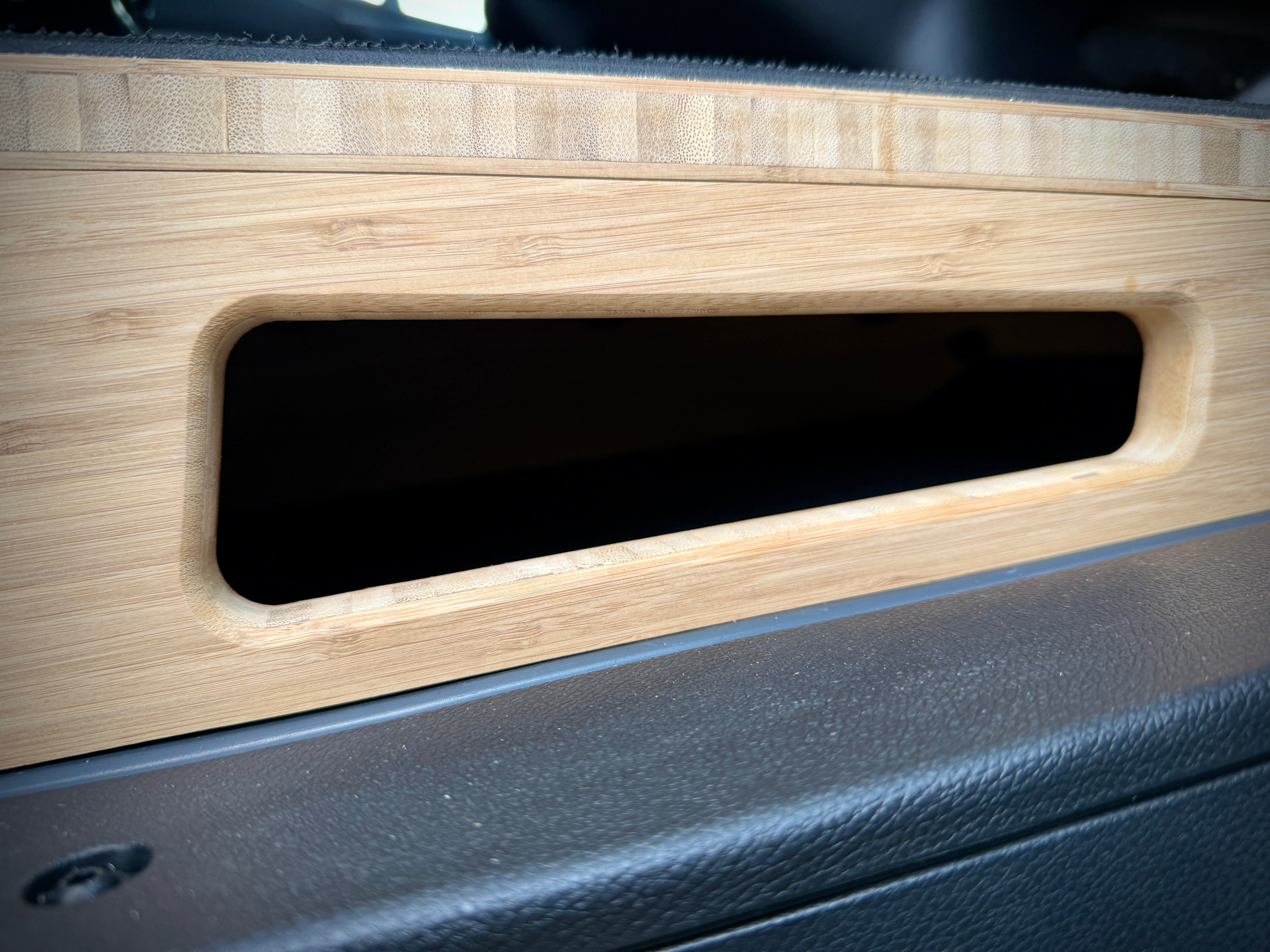 Mercedes Sprinter Passenger Seat Foot Stool + Storage Platform - Bamboo