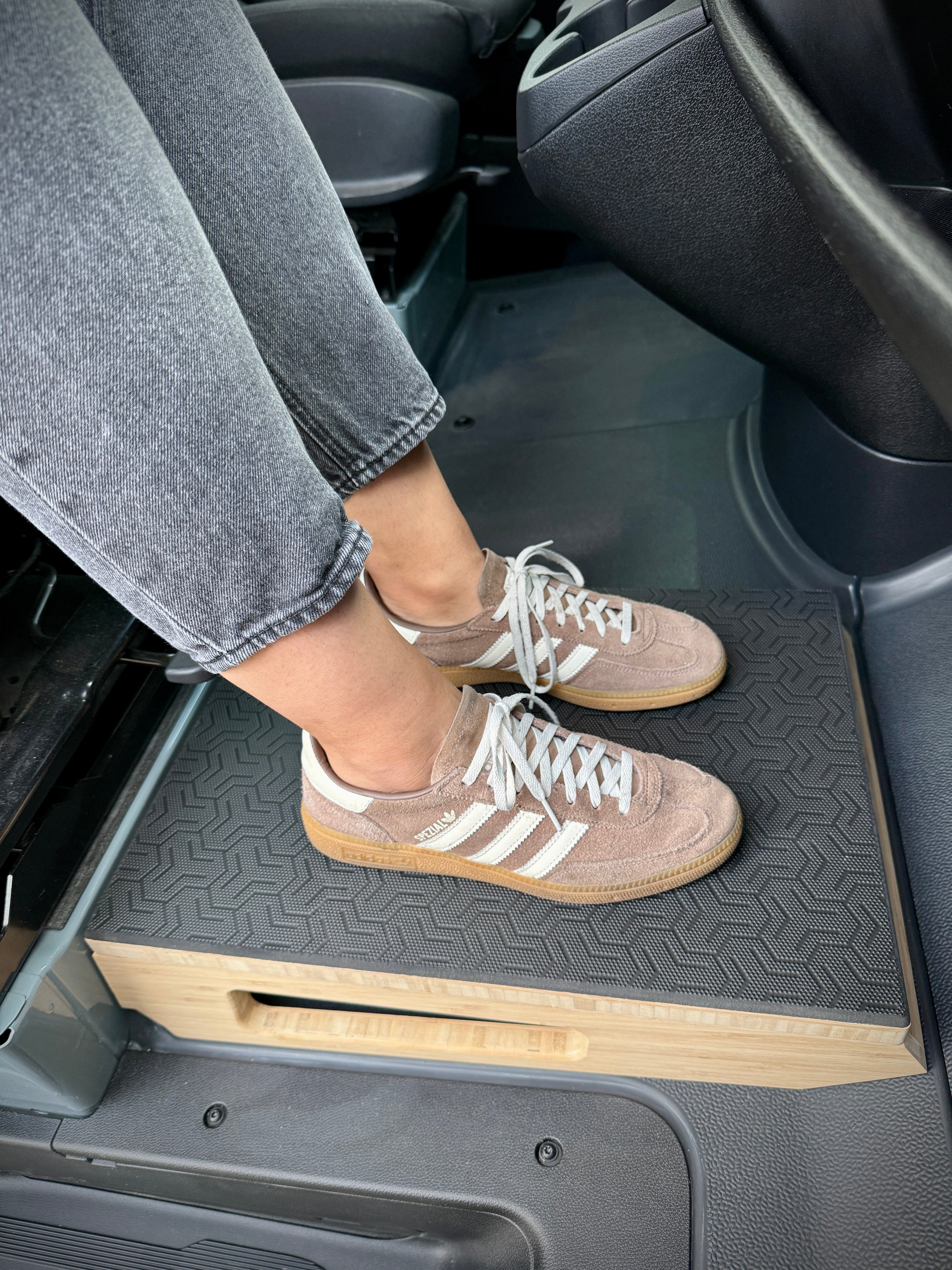 Mercedes Sprinter Passenger Seat Foot Stool + Storage Platform - Bamboo