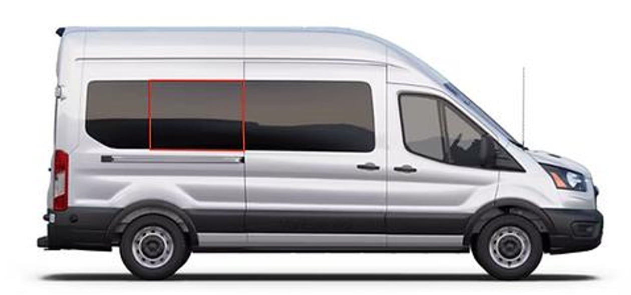VanEssential Ford Transit Middle Panel Window Cover