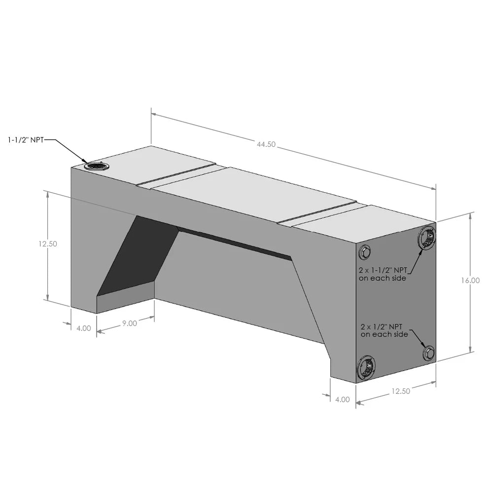 20 Gallon Wheel Well Water Tank - Sprinter/Transit