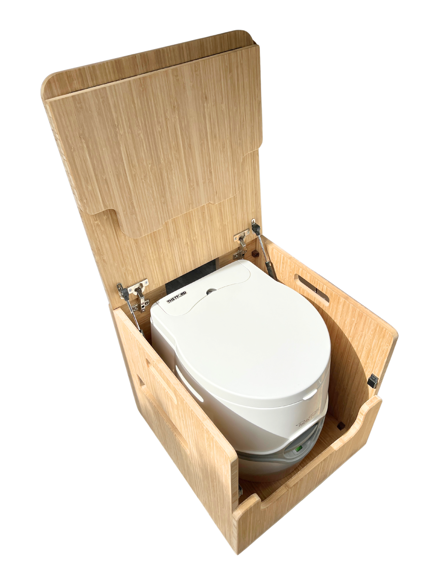 Bamboo Lift Top Cabinet For Thetford Curve Porta Potti 565E/365 Toilets - Flat Pack Kit