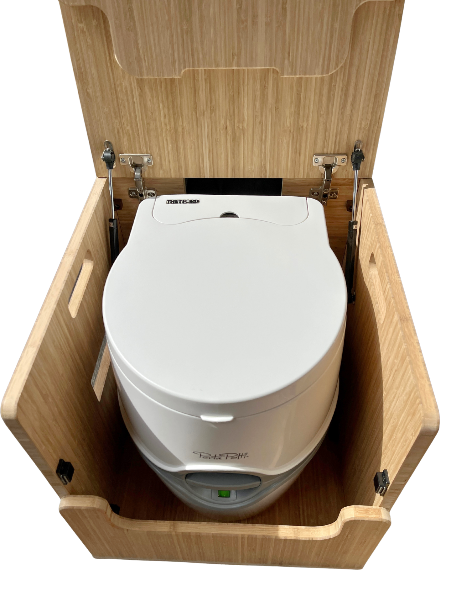 Bamboo Lift Top Cabinet For Thetford Curve Porta Potti 565E/365 Toilets - Flat Pack Kit