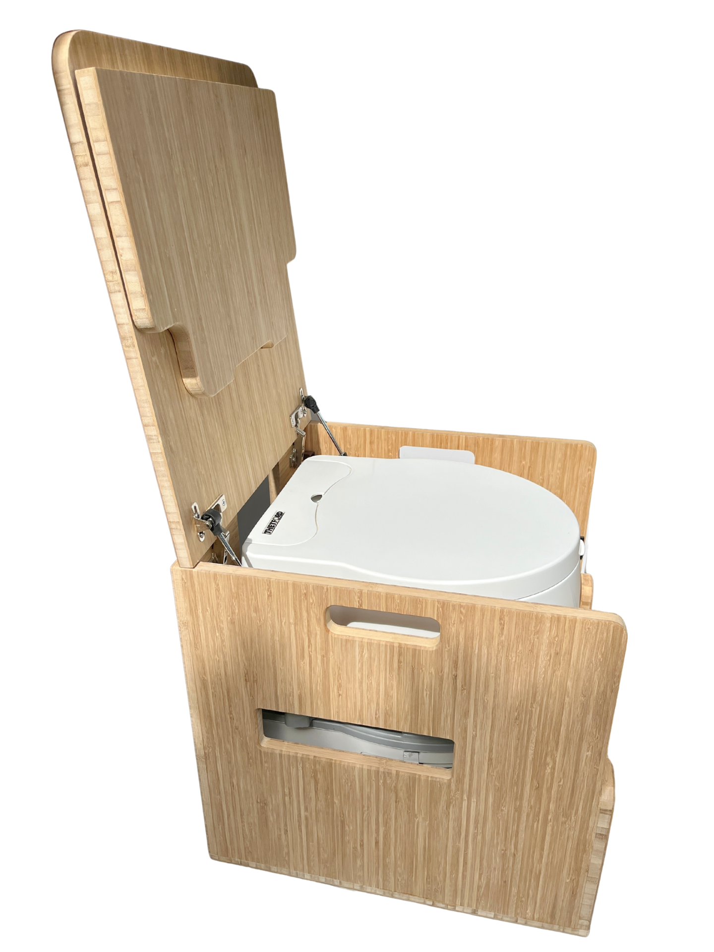 Bamboo Lift Top Cabinet For Thetford Curve Porta Potti 565E/365 Toilets - Flat Pack Kit