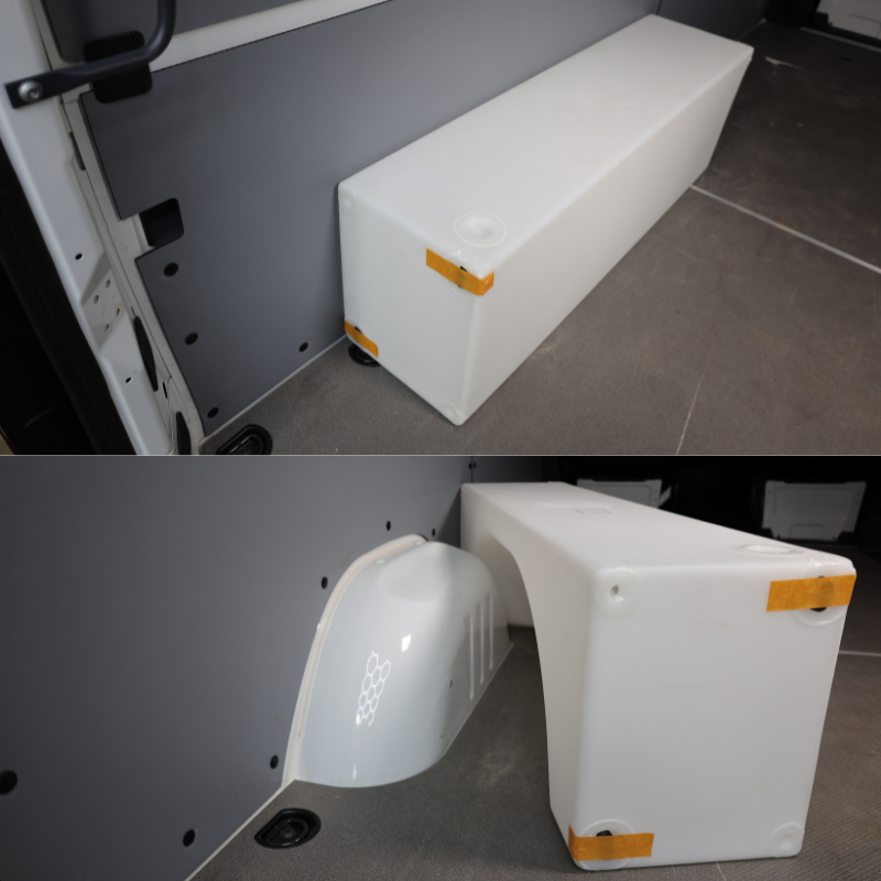 NW Conversions 20 Gallon Wheel Well Water Tank - Sprinter/Transit