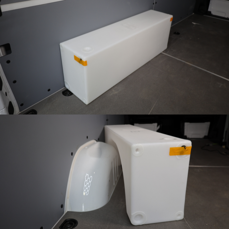 NW Conversions 24 Gallon Wheel Well Water Tank - Sprinter/Transit