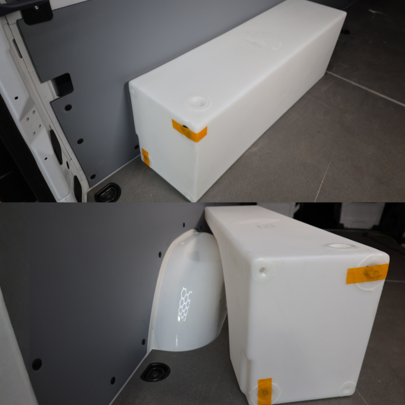 NW Conversions 20 Gallon Wheel Well Water Tank - Sprinter/Transit (Driver Side)