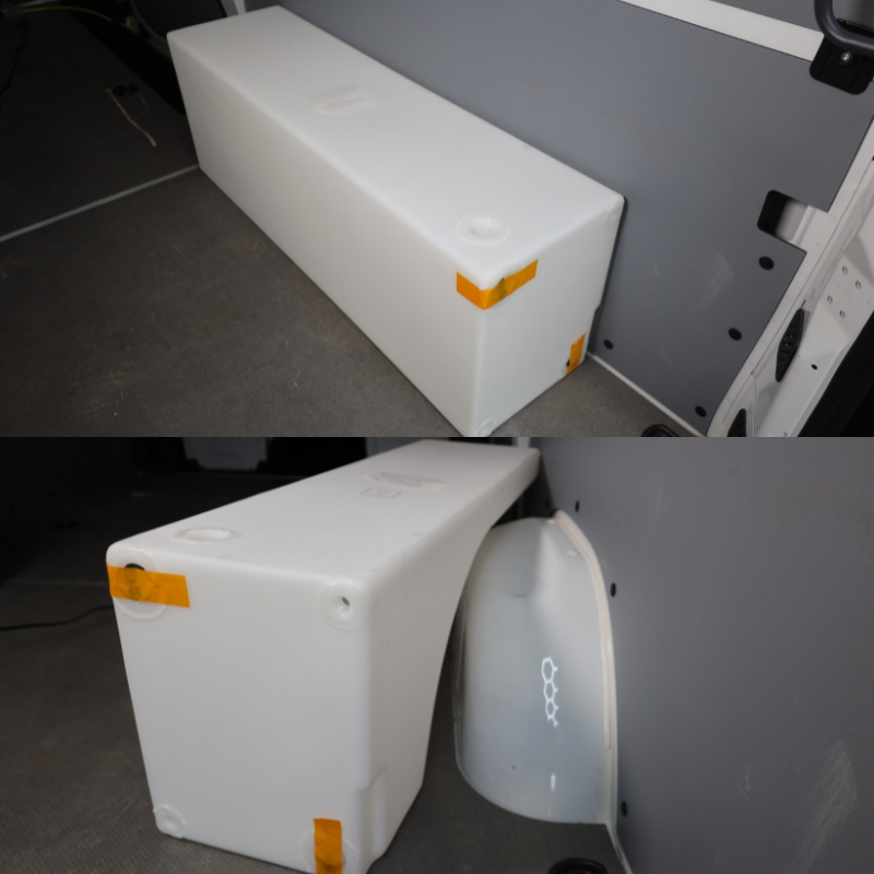 NW Conversions 20 Gallon Wheel Well Water Tank - Sprinter/Transit (Passenger Side)