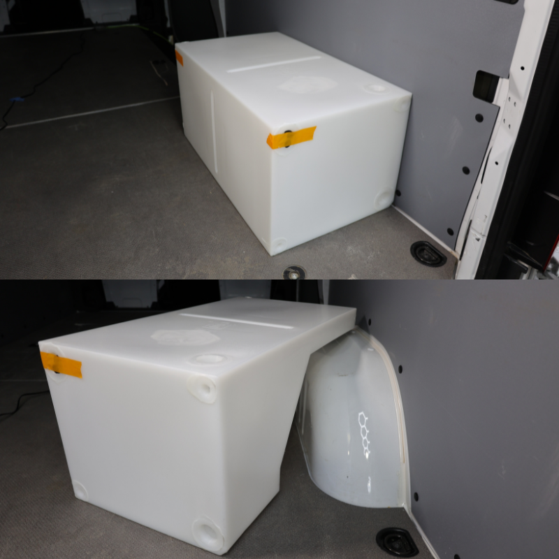 NW Conversions 22 Gallon Wheel Well Water Tank - Sprinter/Transit (Passenger Side)