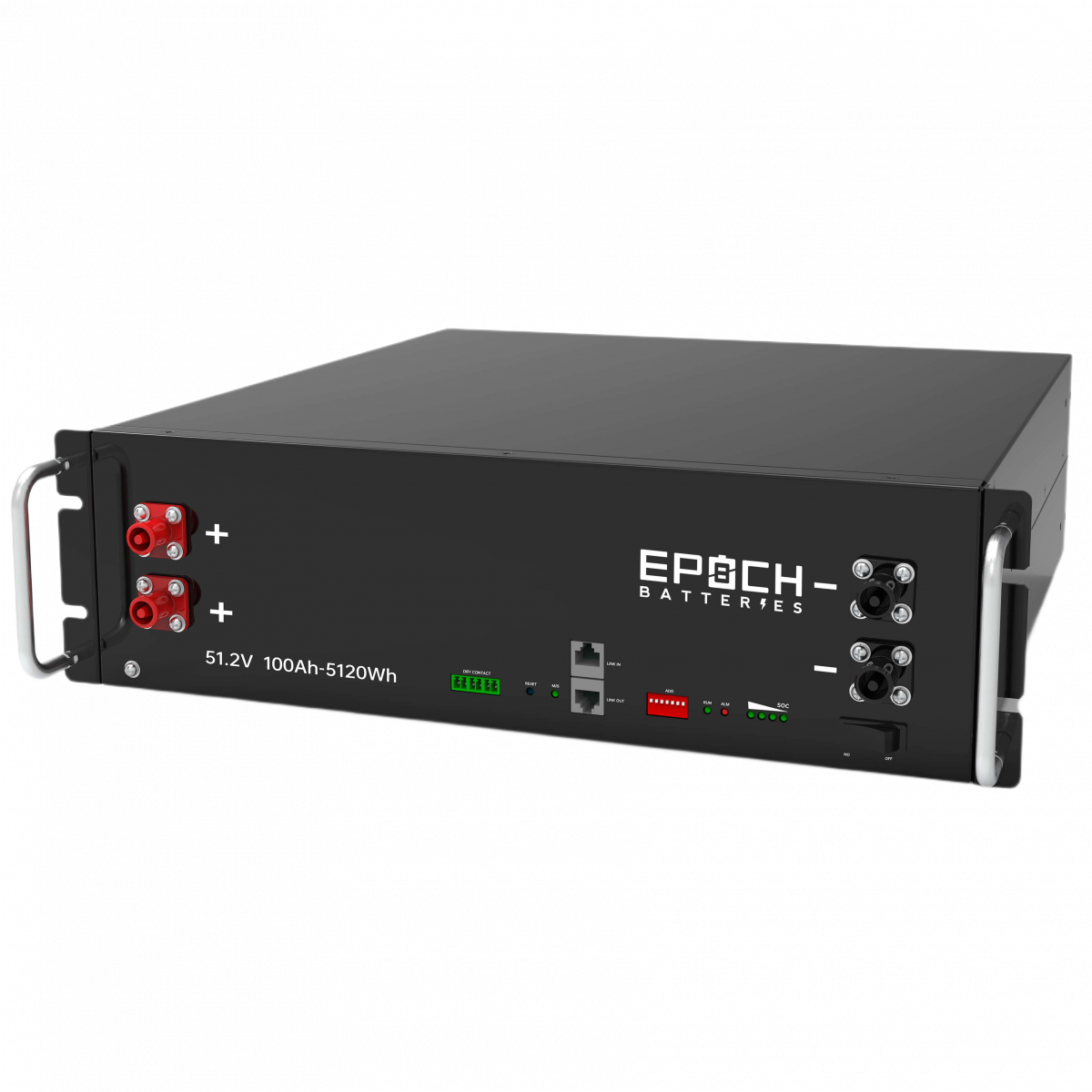 Epoch 100Ah Lithium Server Rack Battery (48-Volt) with Internal Heater