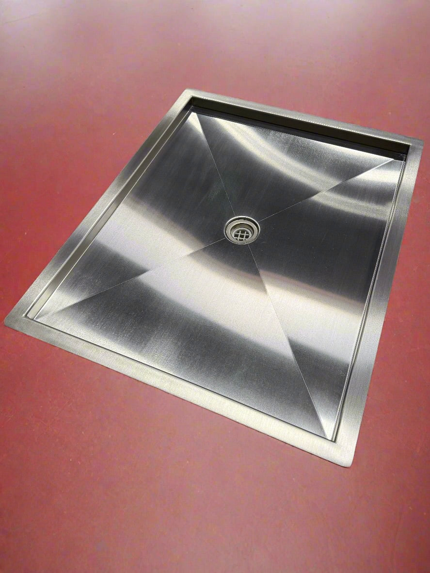 Tetravan Flush Mounting (In-Floor) Shower Pan - Stainless Steel