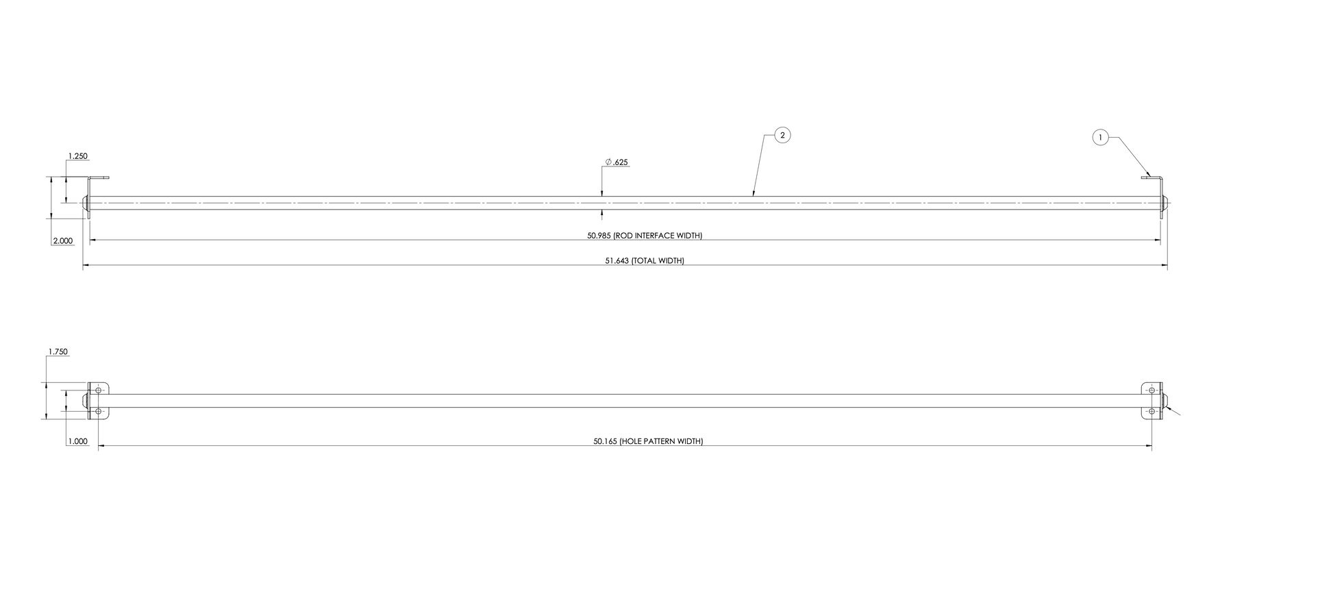 Van Wife Components Curtain Rod for After Market Headliner Shelf