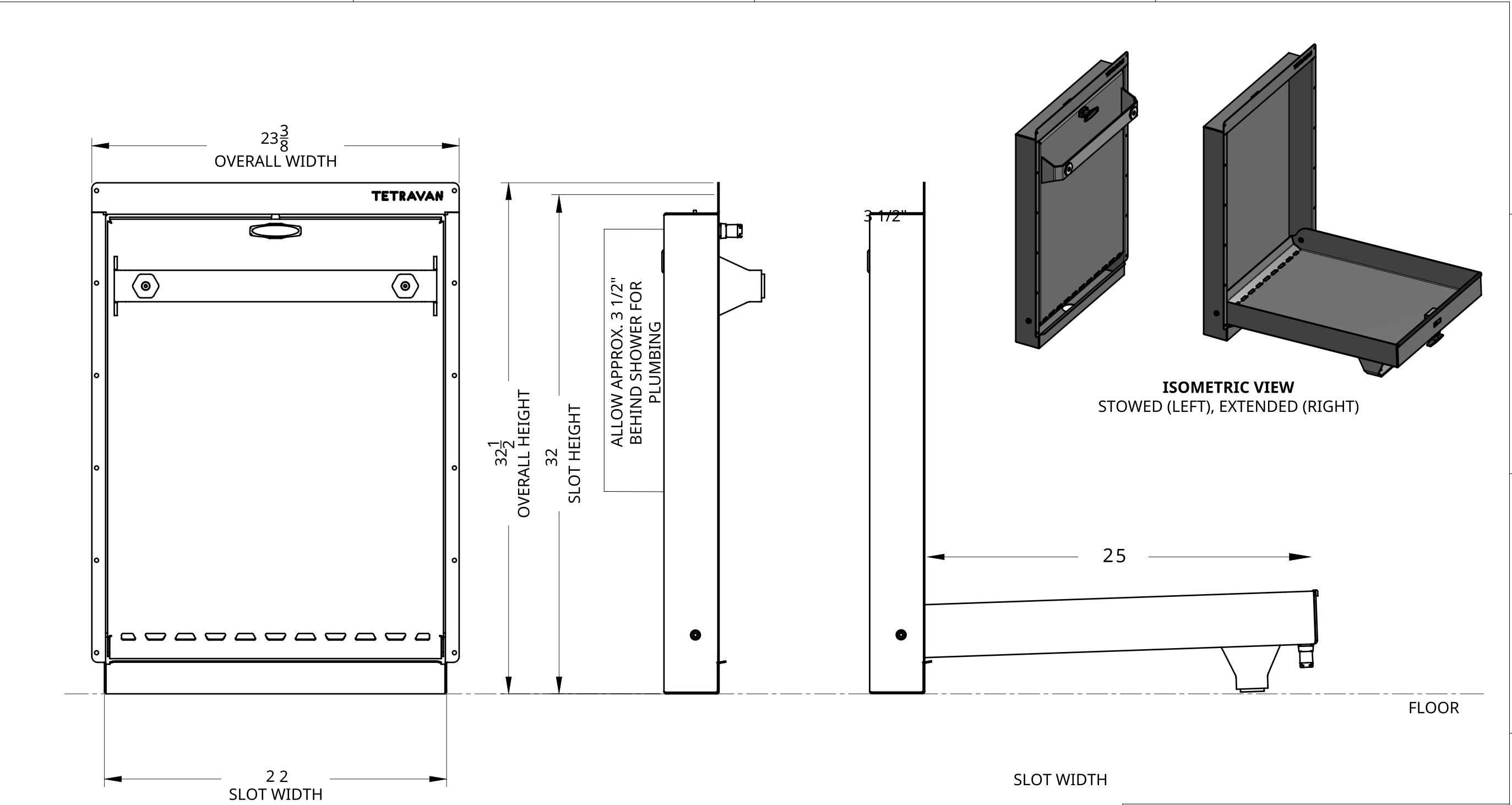 Tetravan Folding Shower 2.1 with Magnetic Curtain