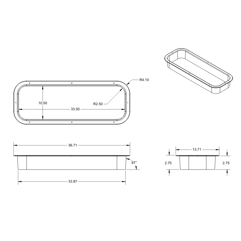 Mercedes Sprinter Rear Half-Slider Bunk Window Trim Ring