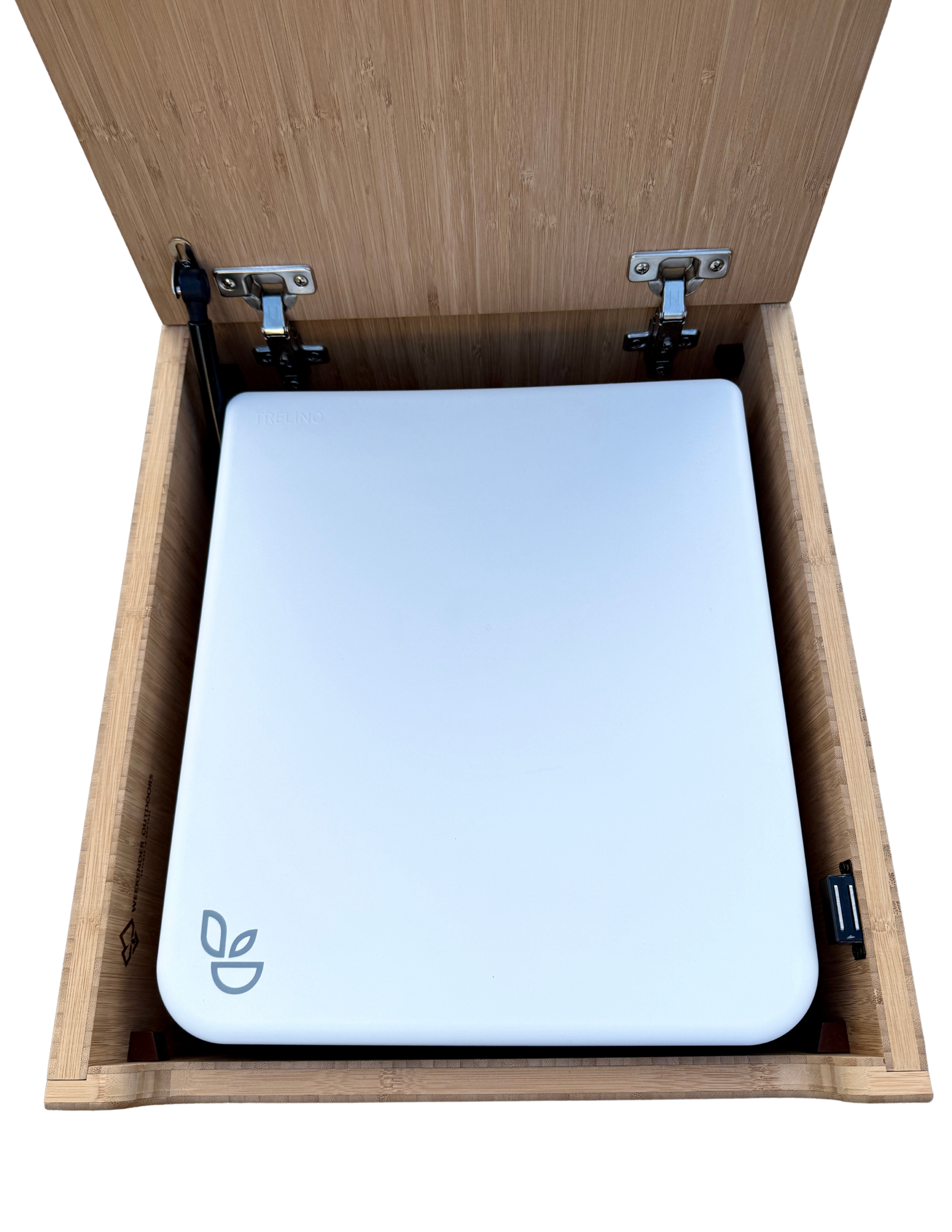 Bamboo Lift Top Cabinet For Trelino EVO Toilets - Flat Pack Kit