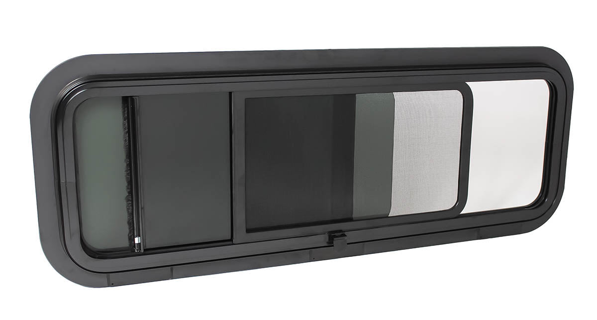 AM Auto - Universal - Passenger Side - Bunk Window - Half Slider w/ Screen -  40" x 15"