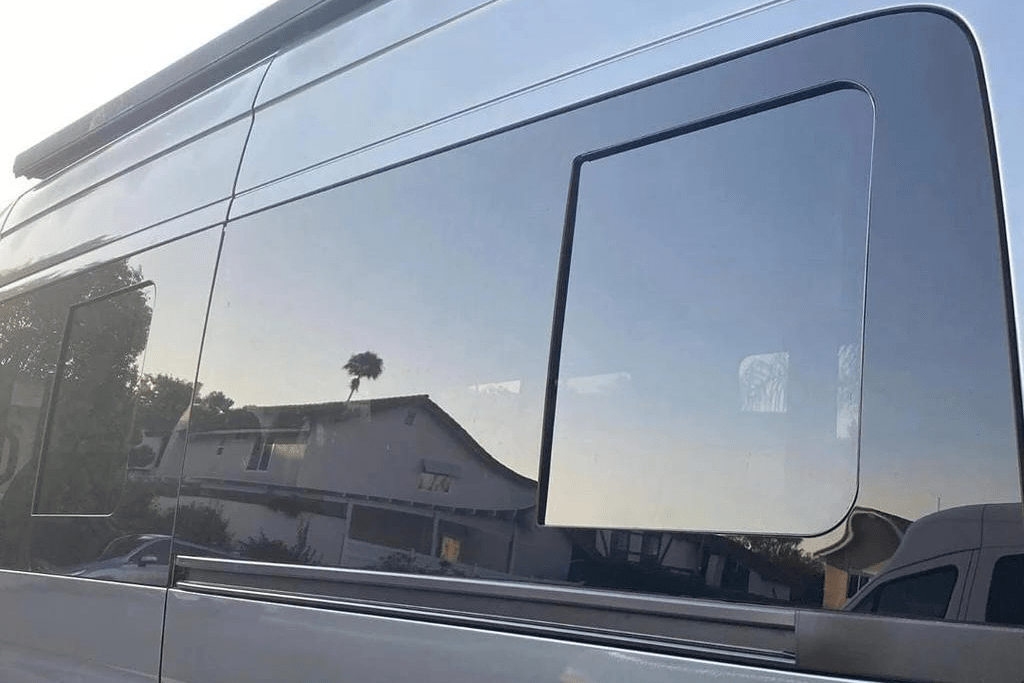 AM Auto - Sprinter - Driver Side - Rear Window - Half Slider w/ Screen - 144" WB w/ Driver Side Sliding Door