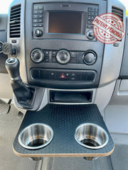 Mercedes Sprinter Front Cup Holder & Snack Tray - Black Hex (2007-2018)