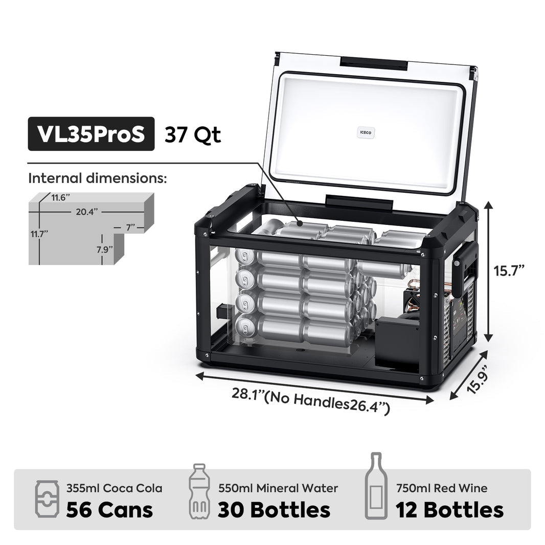 ICECO VL35ProS 12/24V Single Zone Portable Refrigerator Freezer