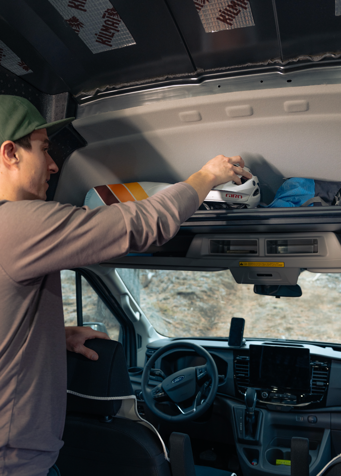 VanEssential Ford Transit Headliner Shelf & Curtain Rod