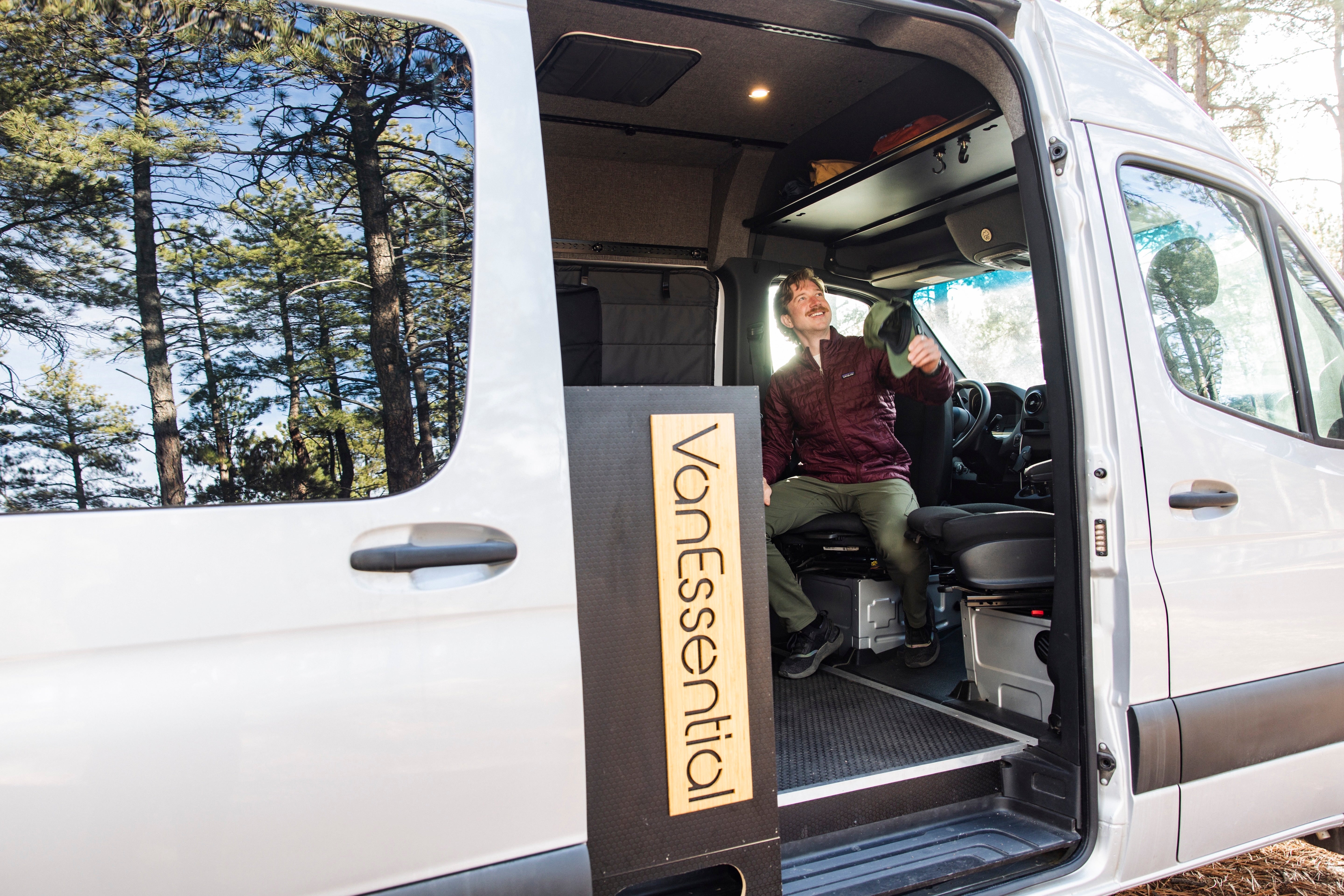 VanEssential Mercedes Sprinter Headliner Shelf & Curtain Rod