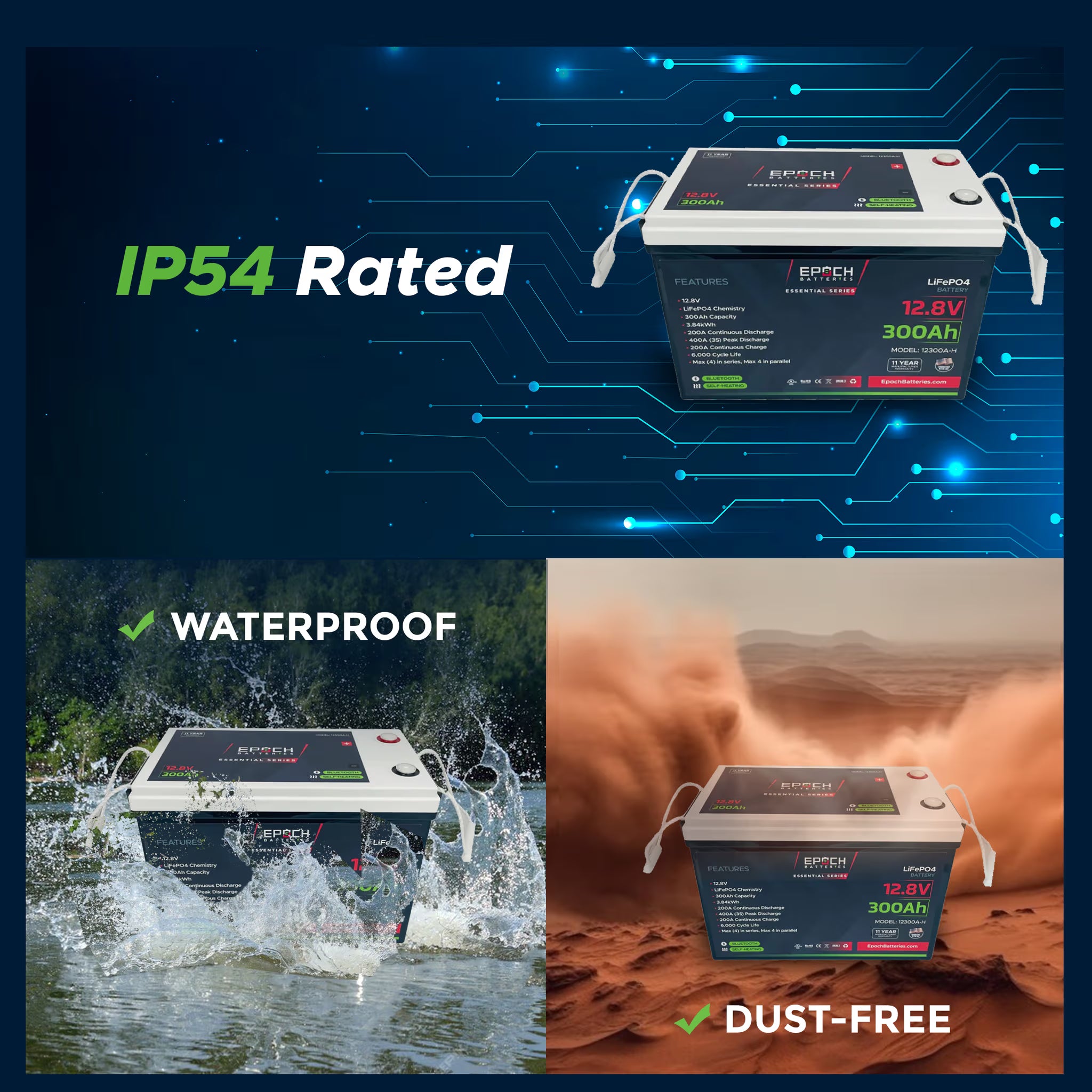 Epoch 300Ah Lithium Battery "Essential Series" (12-Volt)