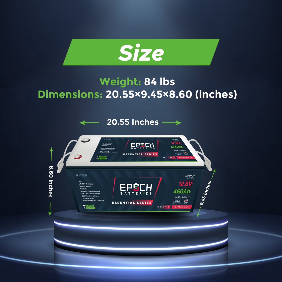 Epoch 460Ah Lithium Battery "Essential Series" (12-Volt)