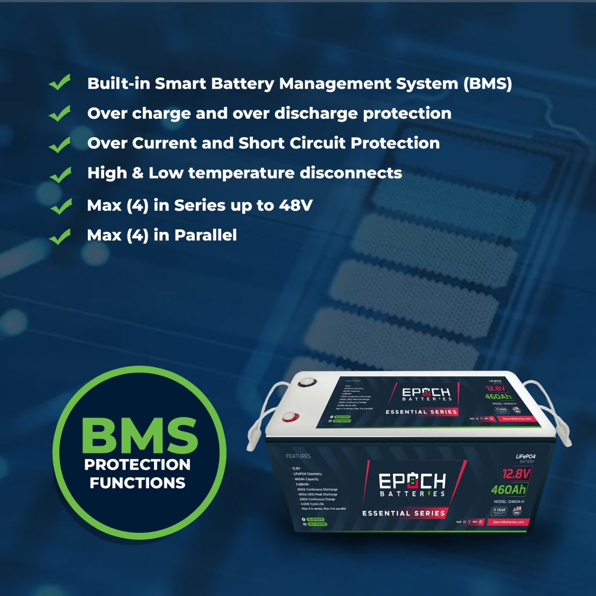 Epoch 460Ah Lithium Battery "Essential Series" (12-Volt)