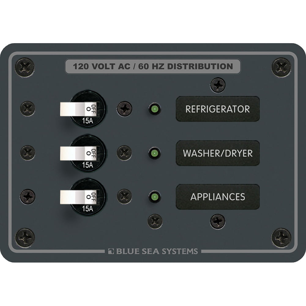 Blue Sea 3-Circuit, 120 Volt AC Breaker Panel (8058)