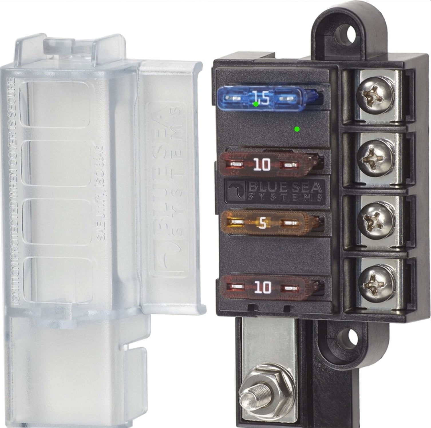 Blue Sea 5045 Compact Blade Fuse Block (4 Circuits)