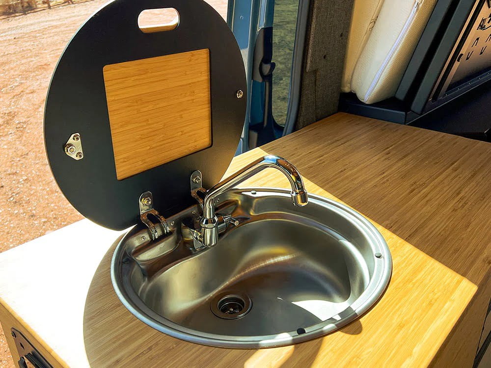 Dometic Round Sink with Glass Cover - VA7000