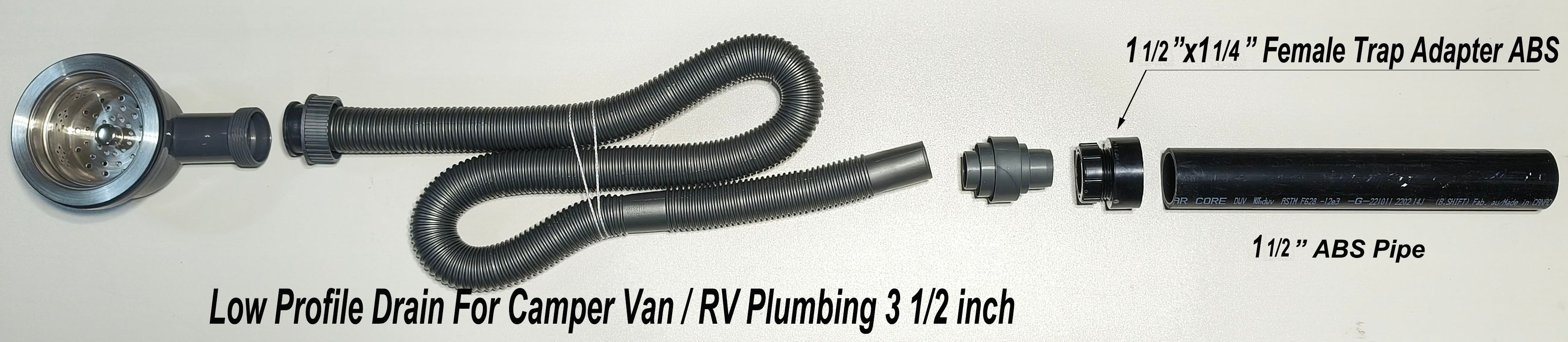 Tec Vanlife Low Profile Drain Kit 3-1/2"