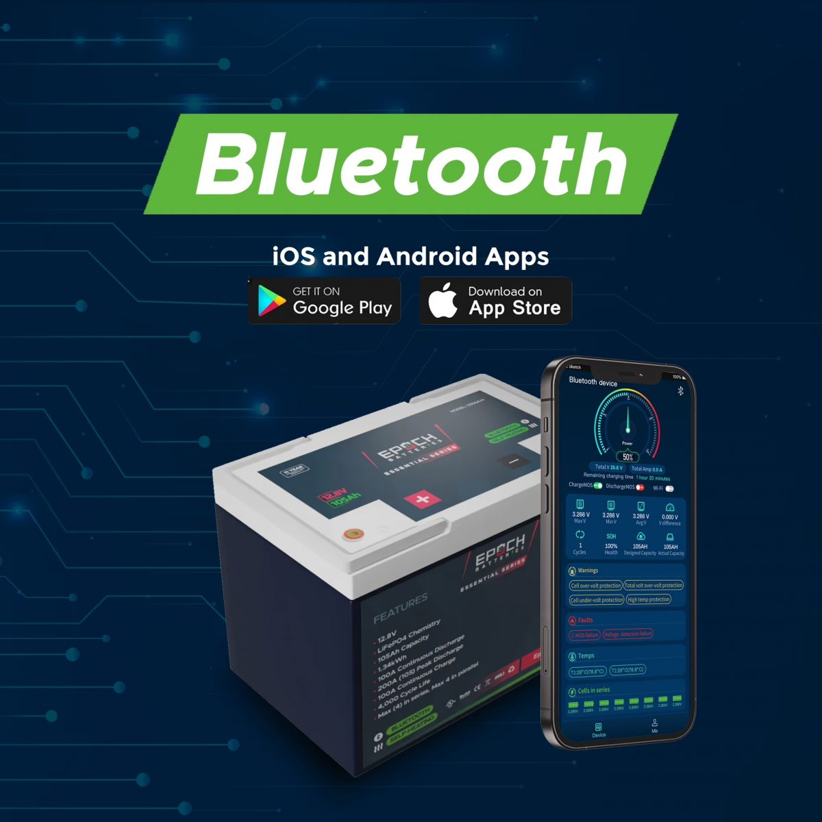 Epoch 105Ah Lithium Battery "Essential Series" (12-Volt)