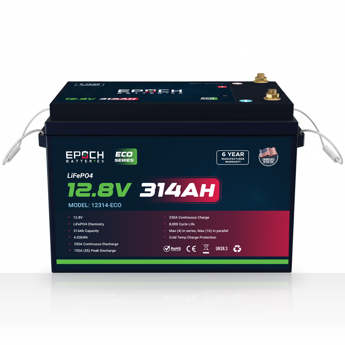 Epoch 12V 314Ah Eco Series LiFePO4 Lithium Battery (4.02kWh)