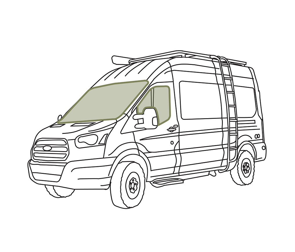 VanEssential Ford Transit Front Cab Window Covers Kit