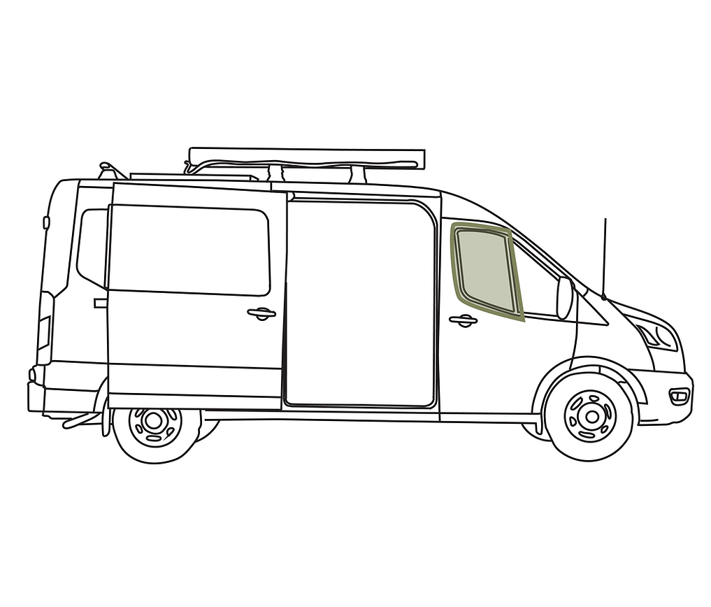 VanEssential Ford Transit Front Door Window Bug Screens (Pair)