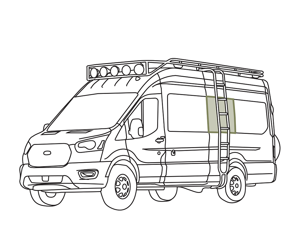 VanEssential Ford Transit Middle Panel Window Cover