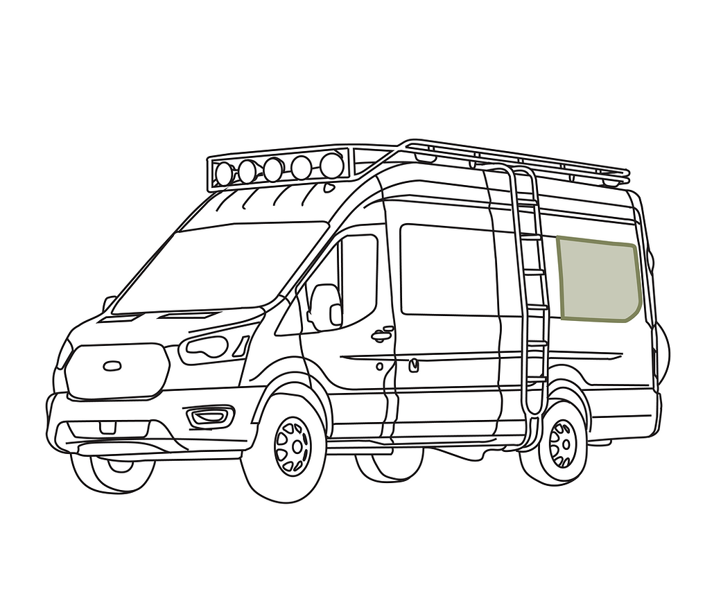 VanEssential Ford Transit Rear Quarter Panel Window Cover