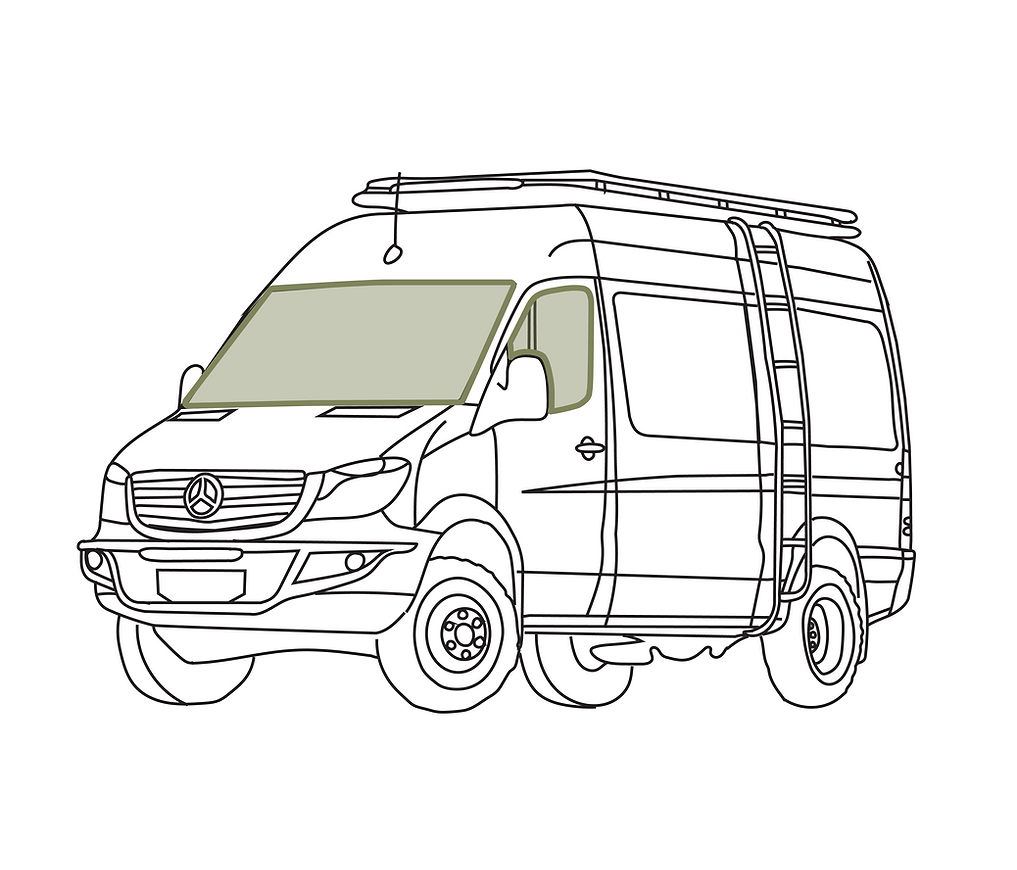 VanEssential Mercedes Sprinter Front Cab Window Covers Kit