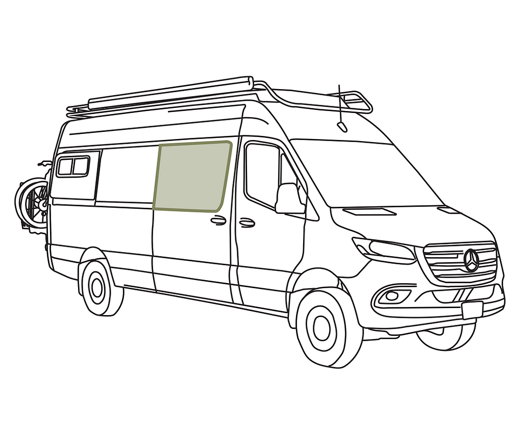 VanEssential Mercedes Sprinter Sliding Door Window Cover