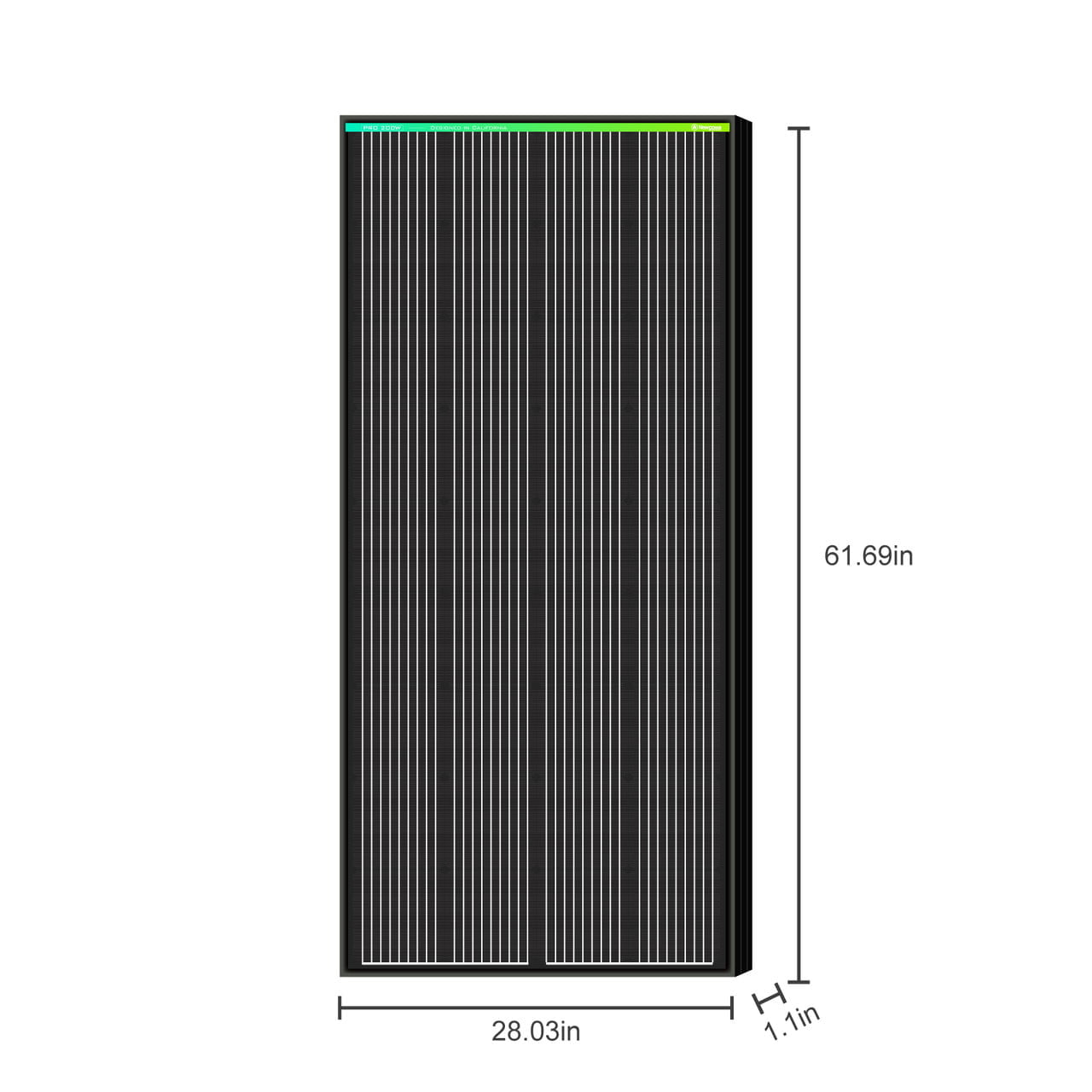 Newpowa 200 Watt Pro 12V Monocrystalline Solar Panel (Black Frame)