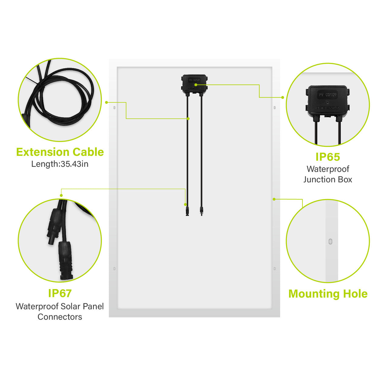 Newpowa 180 Watt 12V Monocrystalline Solar Panel