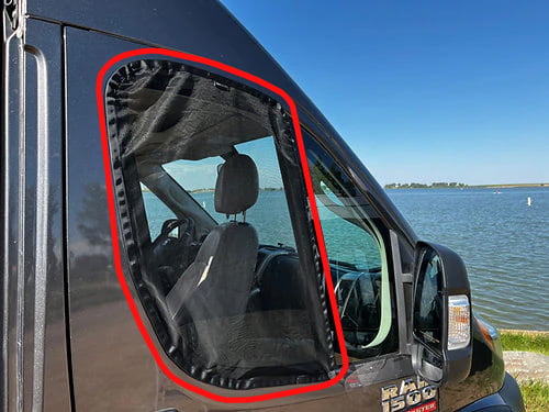 VanEssential Ram Promaster Front Door Window Bug Screens (Pair)